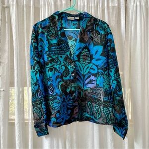 100% Silk Blazer in Paisley Abstract Pattern from Chico’s